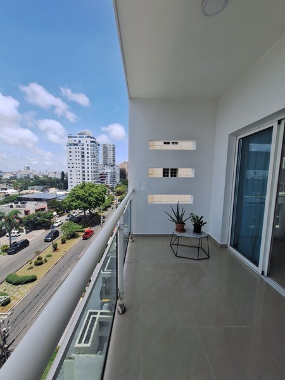 Balcony with avenue view